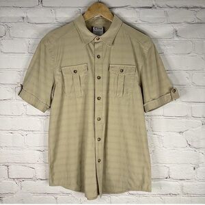 Zyia Active Men’s XL Cordillera Hiking Shirt Tan Khaki Light Weight